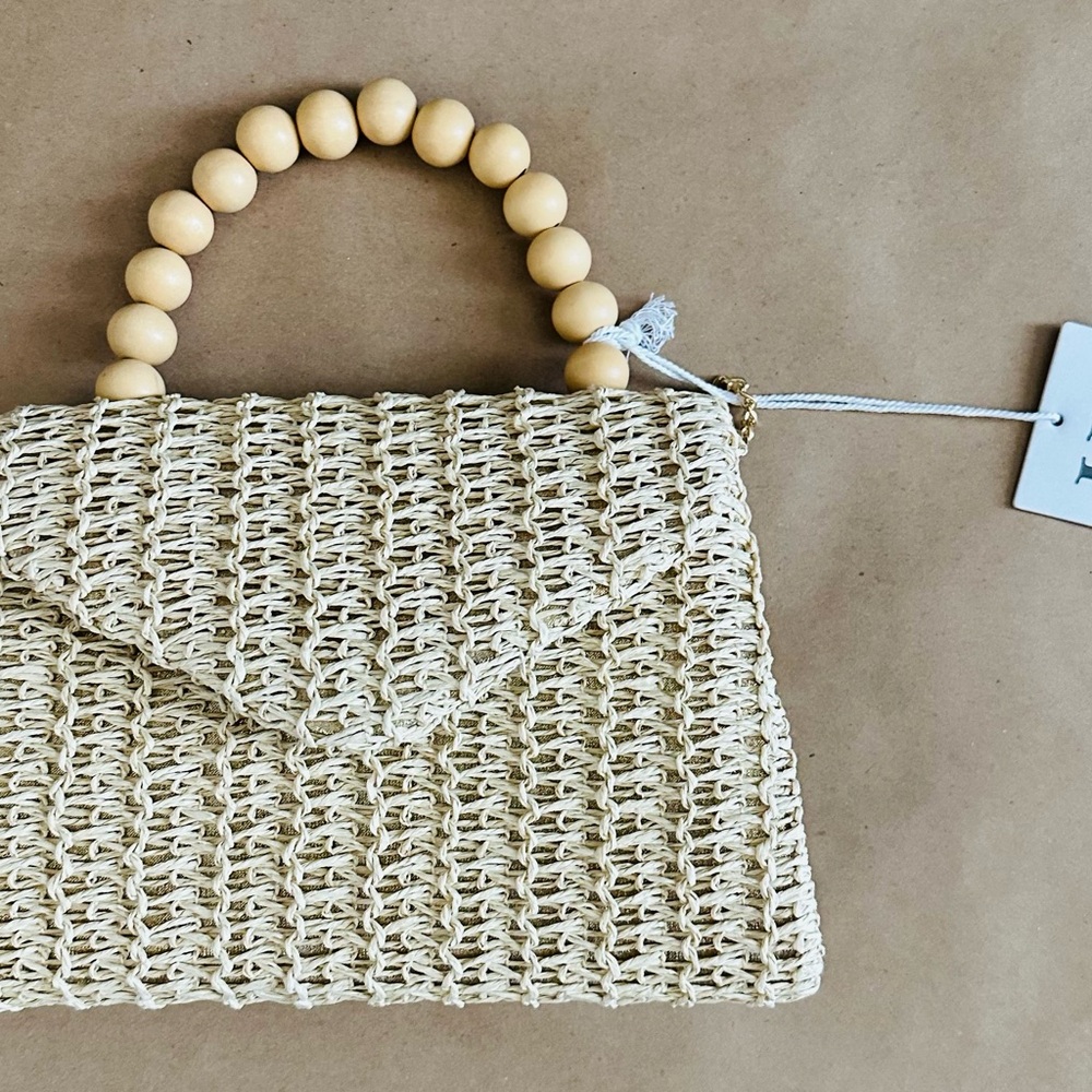 Haute Hippie Cream Textured Clutch